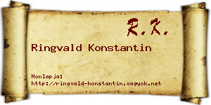 Ringvald Konstantin névjegykártya
